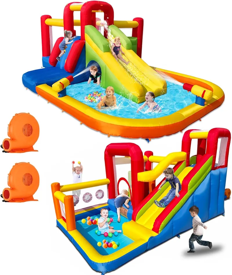 Hongcoral 12 in 1 Bounce House Inflatable Water Slides for Kids