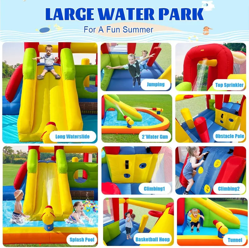 Hongcoral 12 in 1 Bounce House Inflatable Water Slides